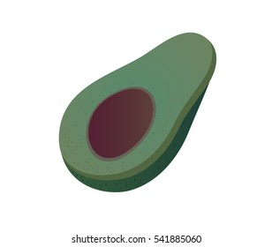 Gradient simple avocado illustration.  Natural organic product. 