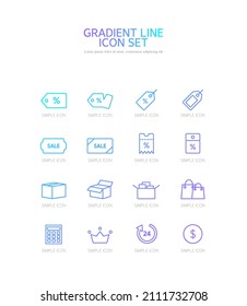 Gradient Simple Line Vector Icon. 