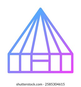 Gradient Simple Shelter or Tent Icon Illustration