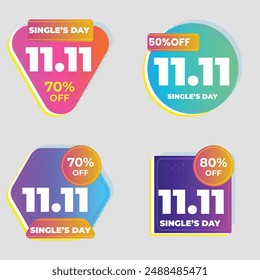 gradient single s day sale labels collection design vector illustration