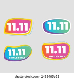 gradient single s day sale labels collection design vector illustration