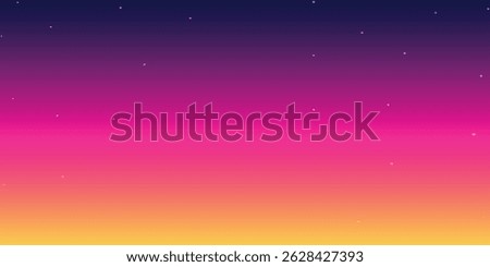 Gradient sky at sunset or dawn with stars. The image creates an atmosphere of tranquility, evening romance or night transition to morning.

