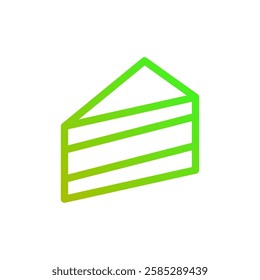 Gradient Slice Cake Outline Design on White