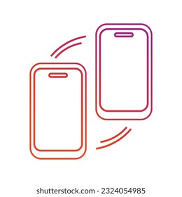 Icono de línea de Smartphone degradado. Moderna ilustración vectorial de línea delgada del teléfono móvil.