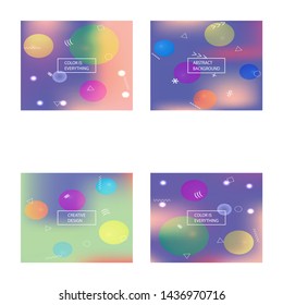 Gradient smooth mesh background. Clean backdrop with bright rainbow colors. Vector illustration art. Blue eco template for your poster, banner or graphic design.