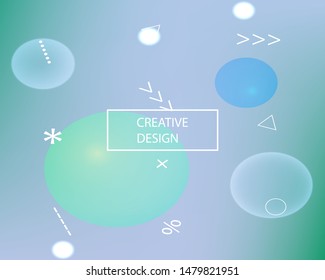Gradient smooth mesh background. Colorful backdrop with simple muffled colors. Vector illustration layout. Blue eco template for your poster, banner or graphic design.