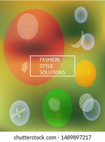 Gradient smooth mesh background. Colorful backdrop with colored bubbles and white shapes. Vector illustration theme. Orange eco template for your poster, banner or graphic design.