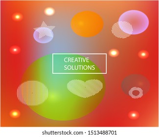 Gradient smooth mesh background. Colorful backdrop with colored bubbles and white shapes. Vector illustration layout. Red eco template for your poster, banner or graphic design.