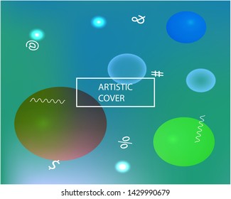 Gradient smooth mesh background. Flat backdrop with bright rainbow colors. Vector illustration flyer. Green eco template for your poster, banner or graphic design.