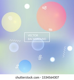 Gradient smooth mesh background. Fluid backdrop with colored bubbles and white shapes. Vector illustration concept. Violet eco template for your poster, banner or graphic design.