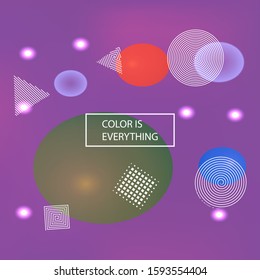 Gradient smooth mesh background. Fluid backdrop with colored bubbles and white shapes. Vector illustration elements. Pink eco template for your poster, banner or graphic design.