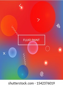 Gradient smooth mesh background. Liquid backdrop with colored bubbles and white shapes. Vector illustration art. Blue eco template for your poster, banner or graphic design.