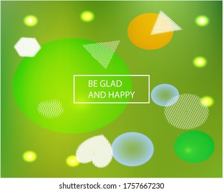 Gradient smooth mesh background. Minimal backdrop with colored bubbles and white shapes. Vector illustration texture. Violet eco template for your poster, banner or graphic design.