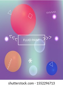 Gradient smooth mesh background. Original backdrop with colored bubbles and white shapes. Vector illustration art. Green eco template for your poster, banner or graphic design.