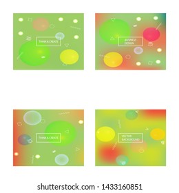 Gradient smooth mesh background. Vector illustration space. Minimal backdrop with bright rainbow colors. Green eco template for your poster, banner or graphic design.