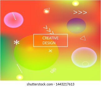 Gradient smooth mesh background. Vector illustration pastel. Clean backdrop with bright rainbow colors. Red eco template for your poster, banner or graphic design.