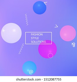 Gradient smooth mesh background. Vector illustration theme. Futuristic backdrop with colored bubbles and white shapes. Violet eco template for your poster, banner or graphic design.