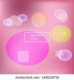 Gradient smooth mesh background. Vector illustration texture. Fresh backdrop with colored bubbles and white shapes. eco template for your poster, banner or graphic design.