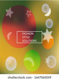 Gradient smooth mesh background. Vector illustration pastel. Minimal backdrop with colored bubbles and white shapes. Pink eco template for your poster, banner or graphic design.