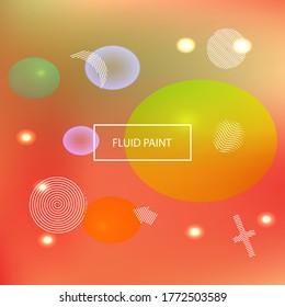 Gradient smooth mesh background. Vector illustration theme. Fresh backdrop with colored bubbles and white shapes. Blue eco template for your poster, banner or graphic design.