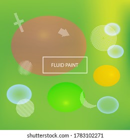 Gradient smooth mesh background. Vector illustration layout. Vibrant backdrop with colored bubbles and white shapes. Pink eco template for your poster, banner or graphic design.