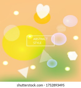 Gradient smooth mesh background. Vibrant backdrop with colored bubbles and white shapes. Vector illustration art. Red eco template for your poster, banner or graphic design.