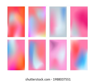 gradient smooth and vibrant color background set for devices, modern smartphone screen