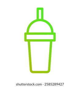 Gradient Smoothie Cup Outline Minimal Design