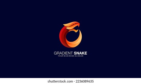 Gradient snake vector design logo template symbol