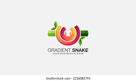 gradient snake vector logo design template