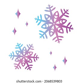 Gradient Snowflakes Snow Vector Icon
