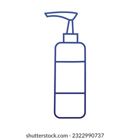 icono de botella de jabón degradado sobre fondo blanco, estilo de línea, ilustración vectorial