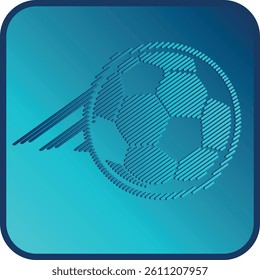 Gradient soccer ball with bold dark button – vector design for sports and youth themes
Stylized soccer ball with motion stripes and deep blue gradient. Ideal for branding, posters, youth events, sport
