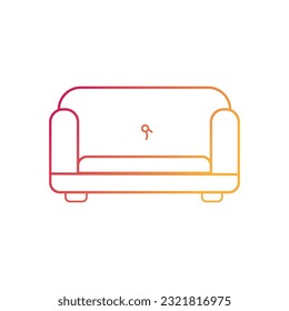 Gradient Sofa furniture icon. Furniture for living room. Vector illustration