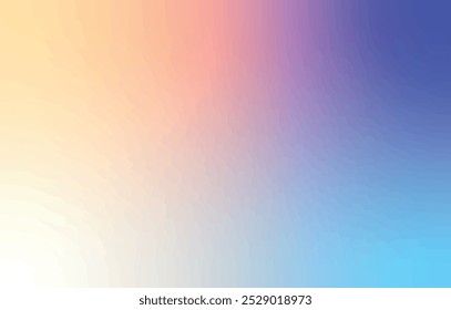 Gradient soft background. Vector illustration of a colored background of pastel shades: white, yellow, coral, purple, blue, aquamarine. Banner. Poster. Wallpaper.