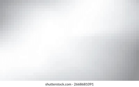 A gradient of soft grays and whites composes a pixelated backdrop, creating a subtle mosaic with shifting luminosity and geometric texture for versatile creative use