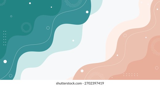 Fondo abstracto verde y beige suave degradado con Formas orgánicas que fluyen.