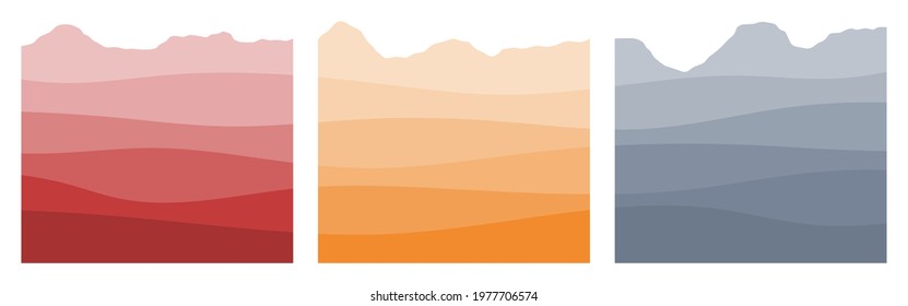 Gradient Soil And Rock Layers Set. Subsurface Cross Section