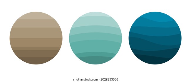 Gradient Soil And Rock Layers Set. Subsurface Cross Section