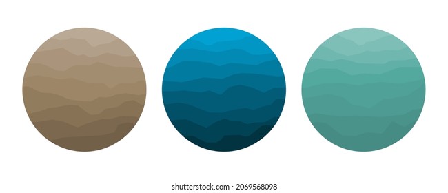 Gradient Soil And Rock Layers Set. Subsurface Cross Section