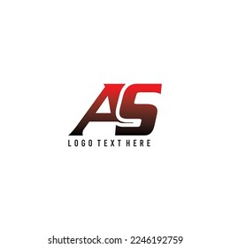 Gradient Solor AS initials letters logo, AS font, black and red gradient color initials, AS monogram, business logo, A, S, AS
