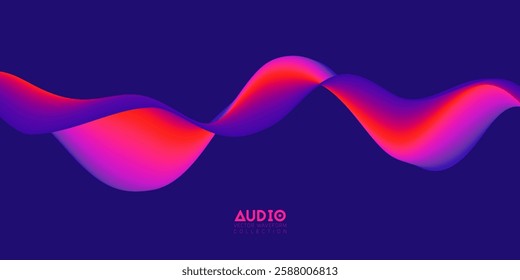 Gradient sound wave abstract background. Colorful flow of music wave. Vector vibrant fluid splash.