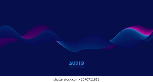Gradient sound wave abstract background. Colorful flow of music wave. Vector vibrant fluid splash.