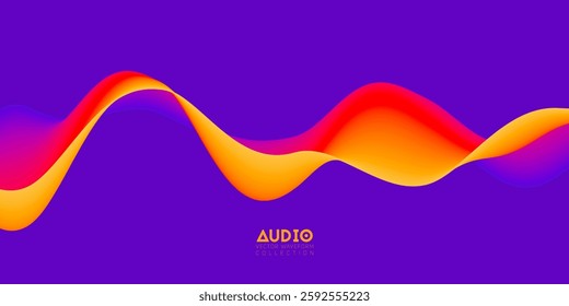 Gradient sound wave abstract background. Colorful flow of music wave. Vector vibrant fluid splash.