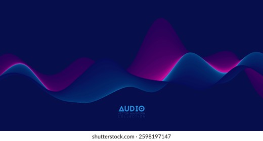 Gradient sound wave abstract background. Colorful flow of music wave. Vector vibrant fluid splash.
