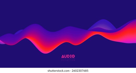 Gradient sound wave abstract background. Colorful flow of music wave. Vector vibrant fluid splash.