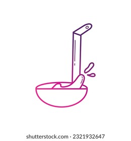 Icono del doodle de gradiente de la escala de sopa. Utensilios de cocina para cocinar