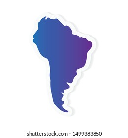 gradient South America map- vector illustration