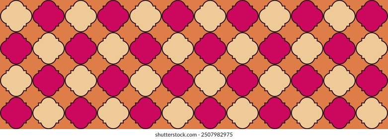 Gradient Sparkle Pattern. Cool Moroccan Texture. Trendy Geo Curved. Quatrefoil Persian Ethnic Tesselation. Noble Arabesque Pattern. Elegant Seamless Eastern Banner. Geometric Trellis Tile.