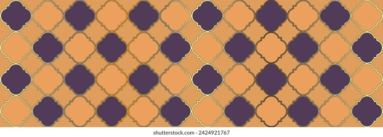 Gradient Sparkling Pattern. Cool Persian Texture. Geometric Trellis Tile. Quatrefoil Eastern Ethnic Tesselation. Elegant Seamless Oriental Poster. Simple Geo Clover. Royal Arabesque Pattern.